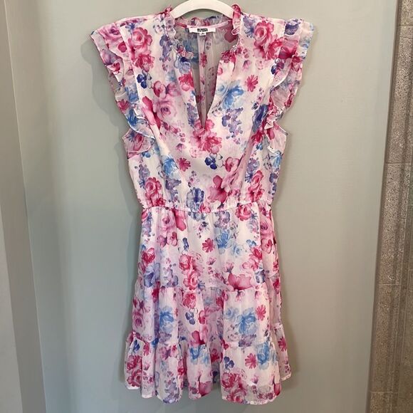 BB DAKOTA BY STEVE MADDEN Floral Vibes Dress In Pink - Ivory - Picture 4 of 7